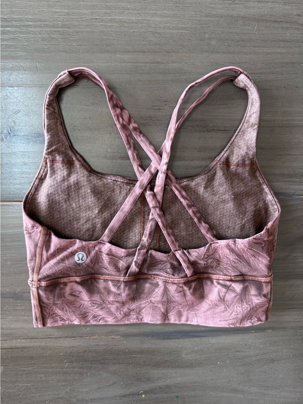 Lululemon Energy Bra Longline Strappy Back Women’s 4 Ice Wash Earth Brown